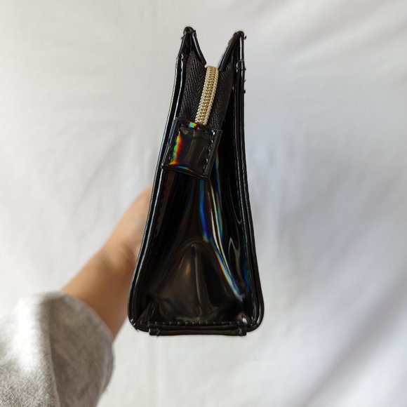 Lancôme Travel Makeup Pouch Clutch Rainbow Black Color Change convert Crossbody - Picture 9 of 9